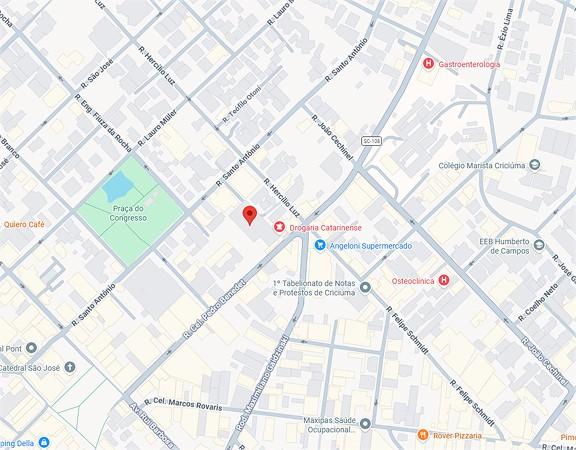 Mapa de localização da Clínica Priorità em Criciúma